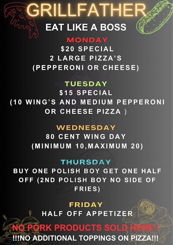 The GrillFather Pizza & Wings Menu image 2